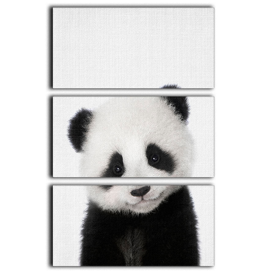 Peekaboo Baby Panda 3 Split Panel Canvas Print - 1x - 1