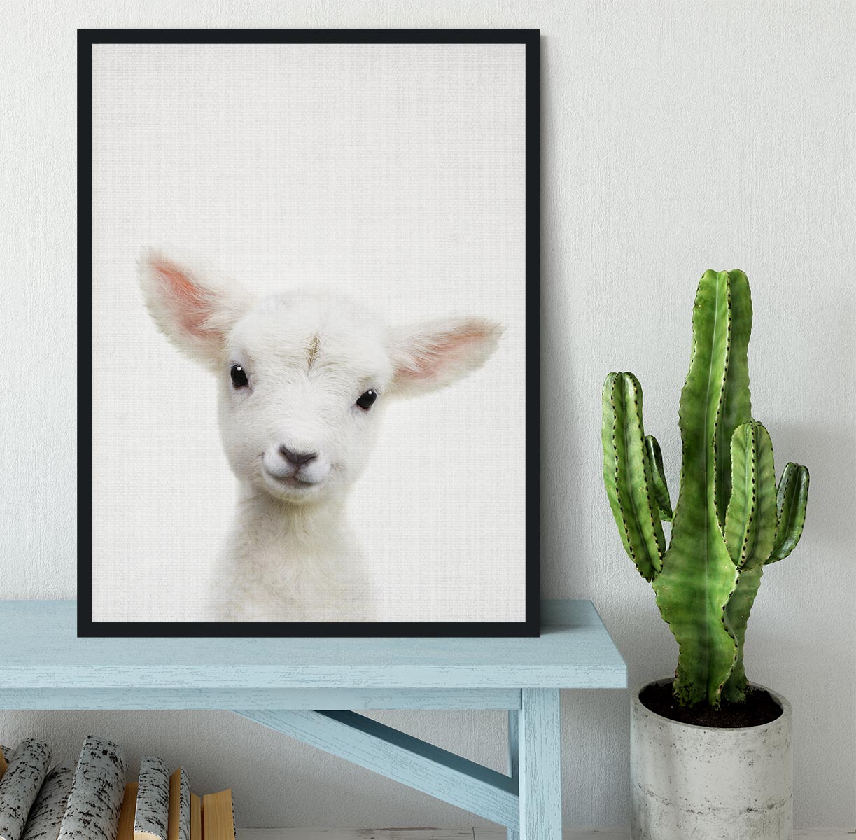 Peekaboo Baby Sheep Framed Print - 1x - 2