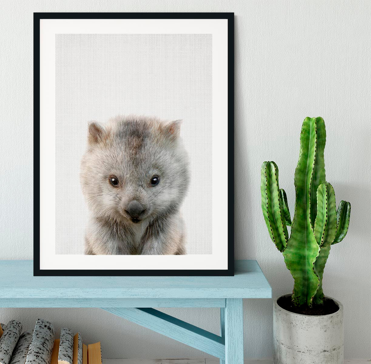 Peekaboo Baby Wombat Framed Print - 1x - 1