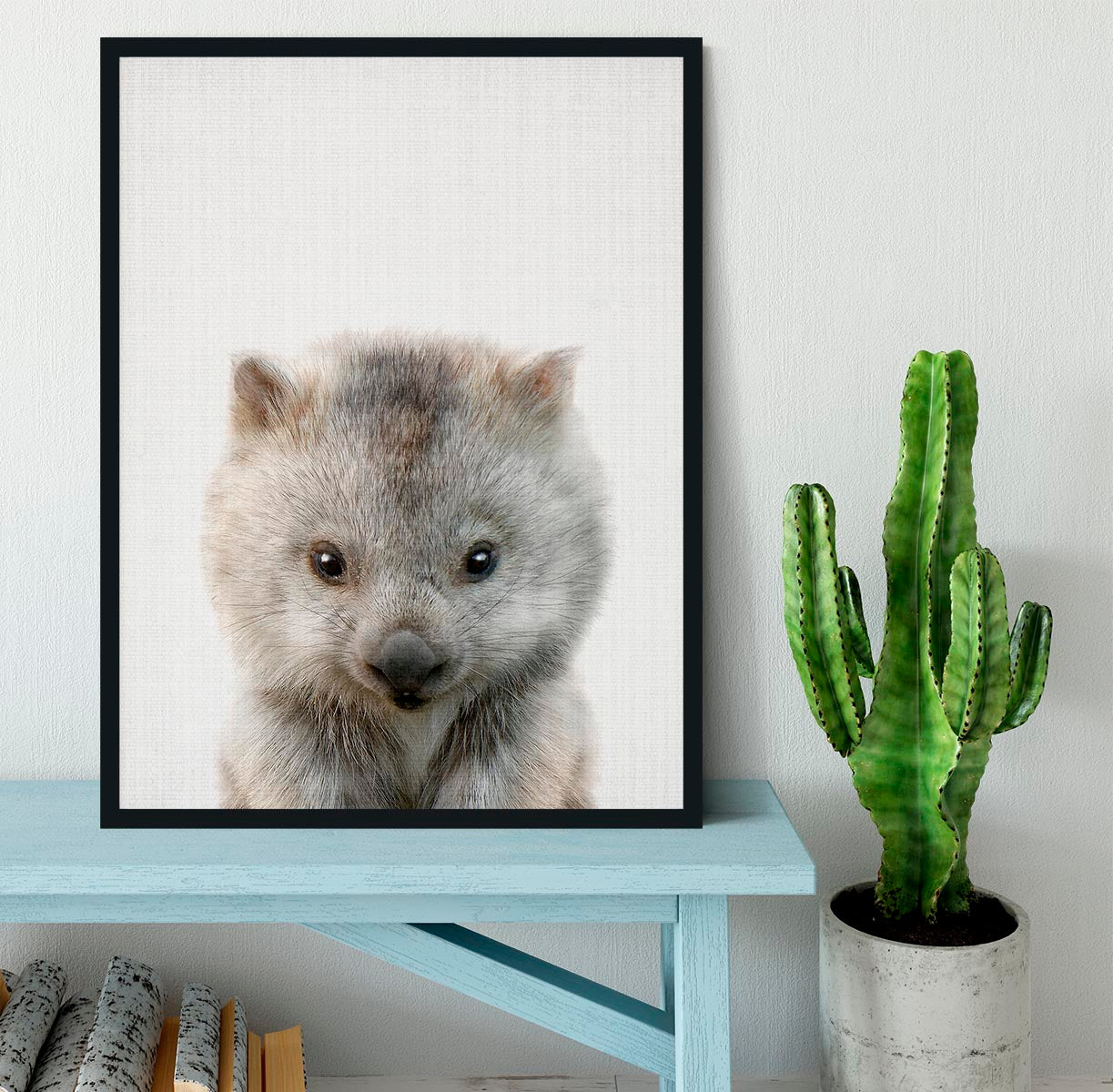 Peekaboo Baby Wombat Framed Print - 1x - 2