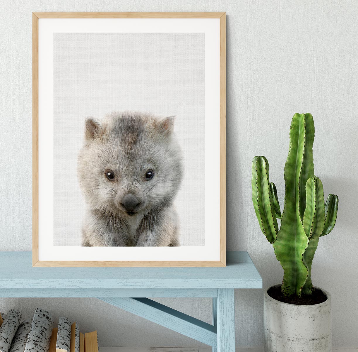 Peekaboo Baby Wombat Framed Print - 1x - 3