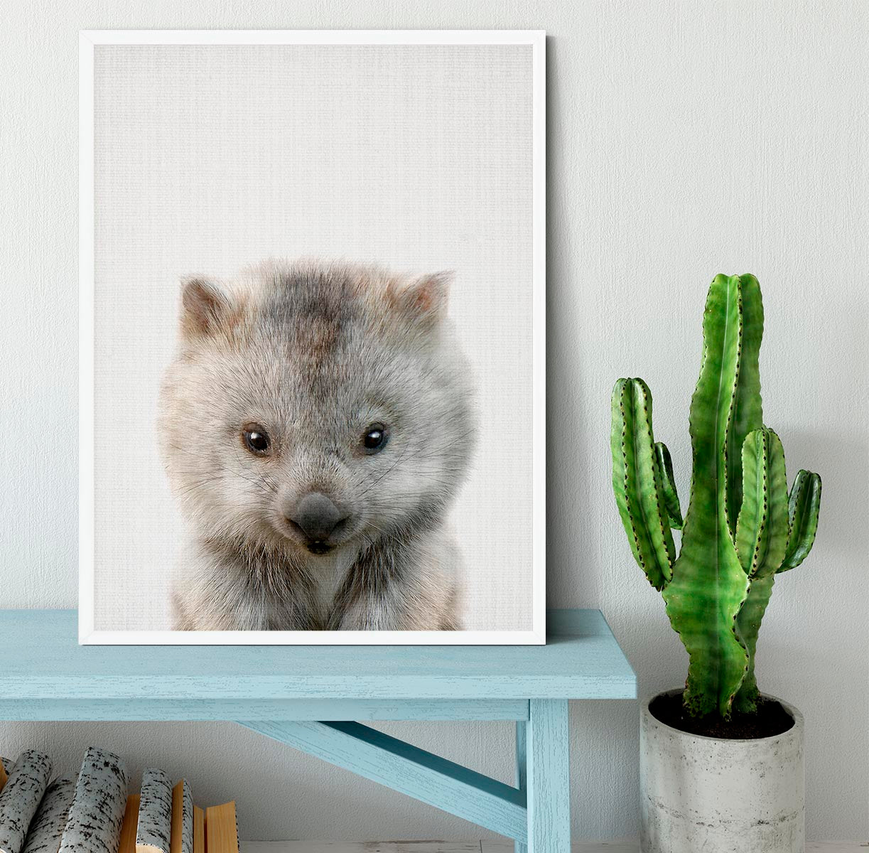 Peekaboo Baby Wombat Framed Print - 1x -6