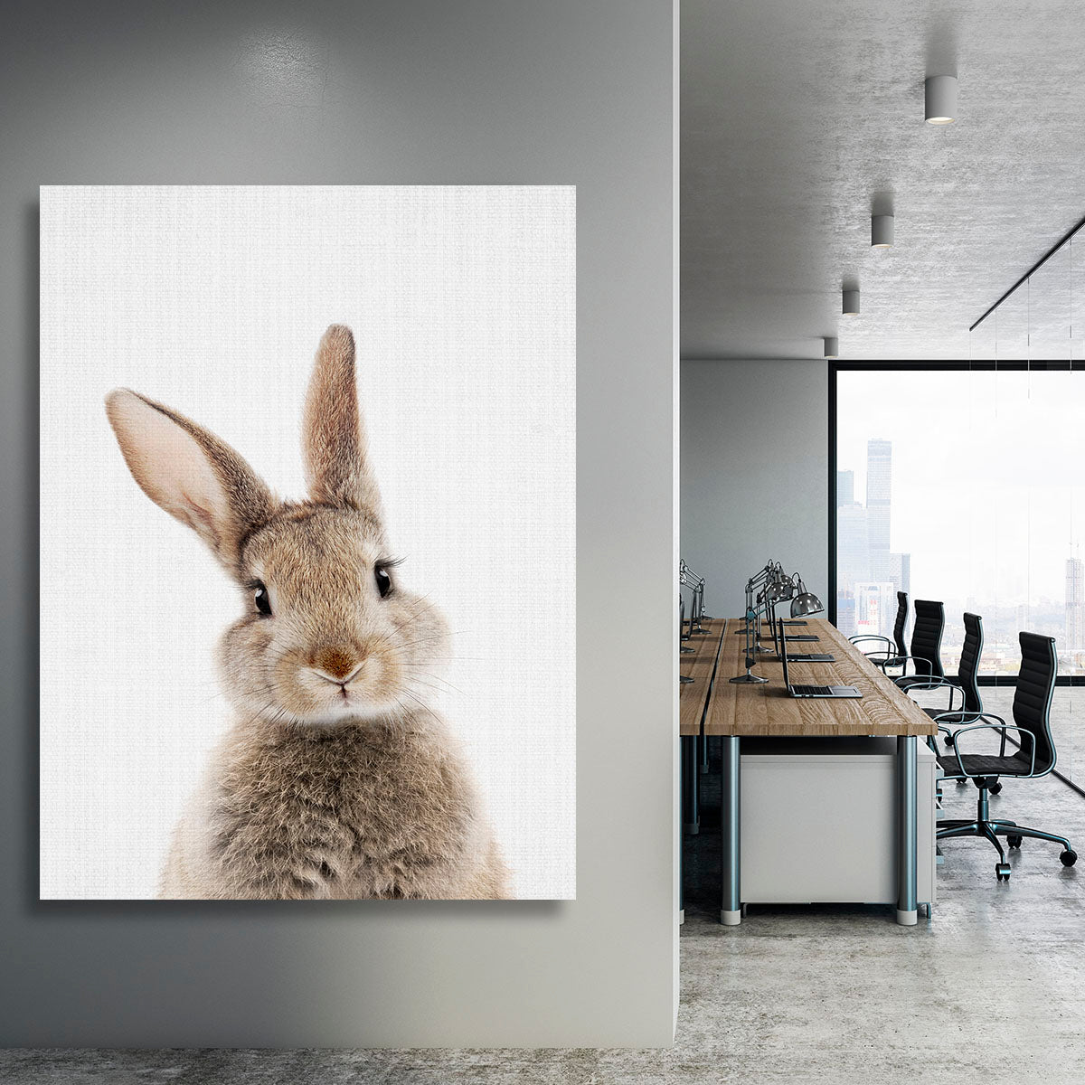 Peekaboo Bunny Canvas Print or Poster - 1x - 3