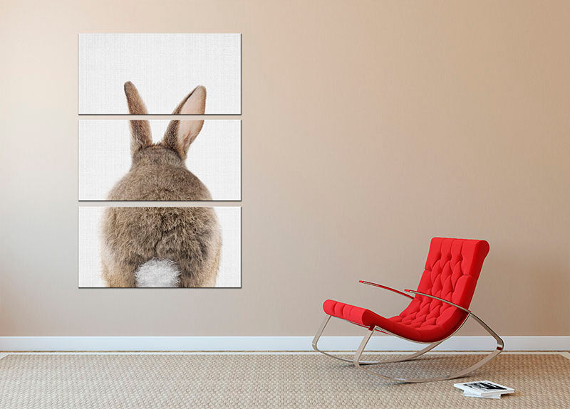 Peekaboo Bunny Tail 3 Split Panel Canvas Print - 1x - 2