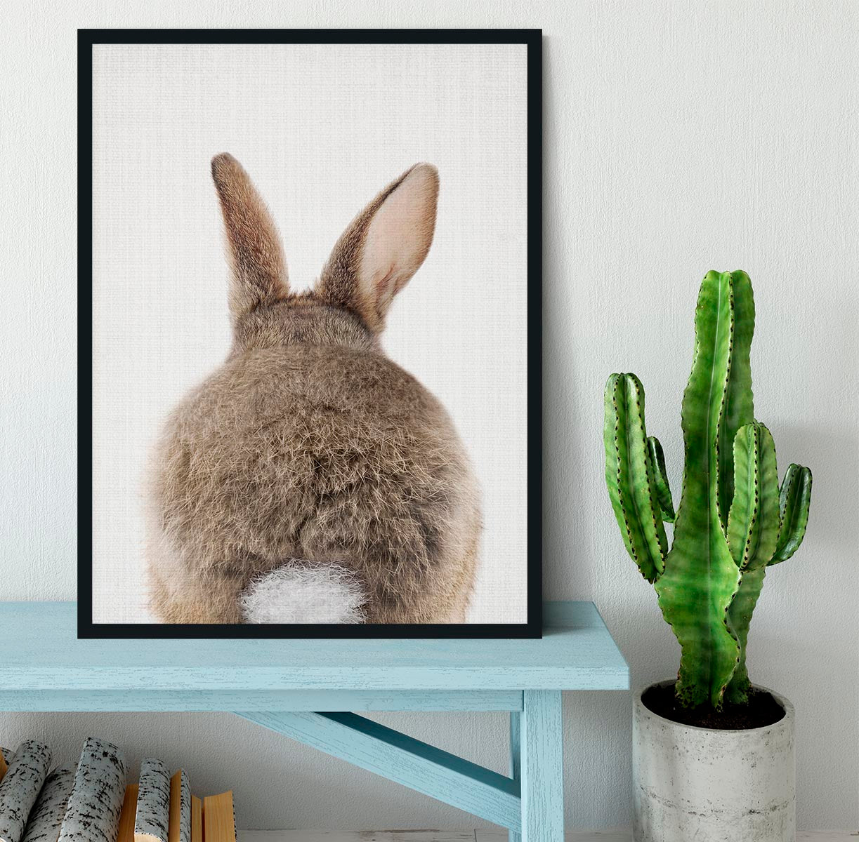 Peekaboo Bunny Tail Framed Print - 1x - 2