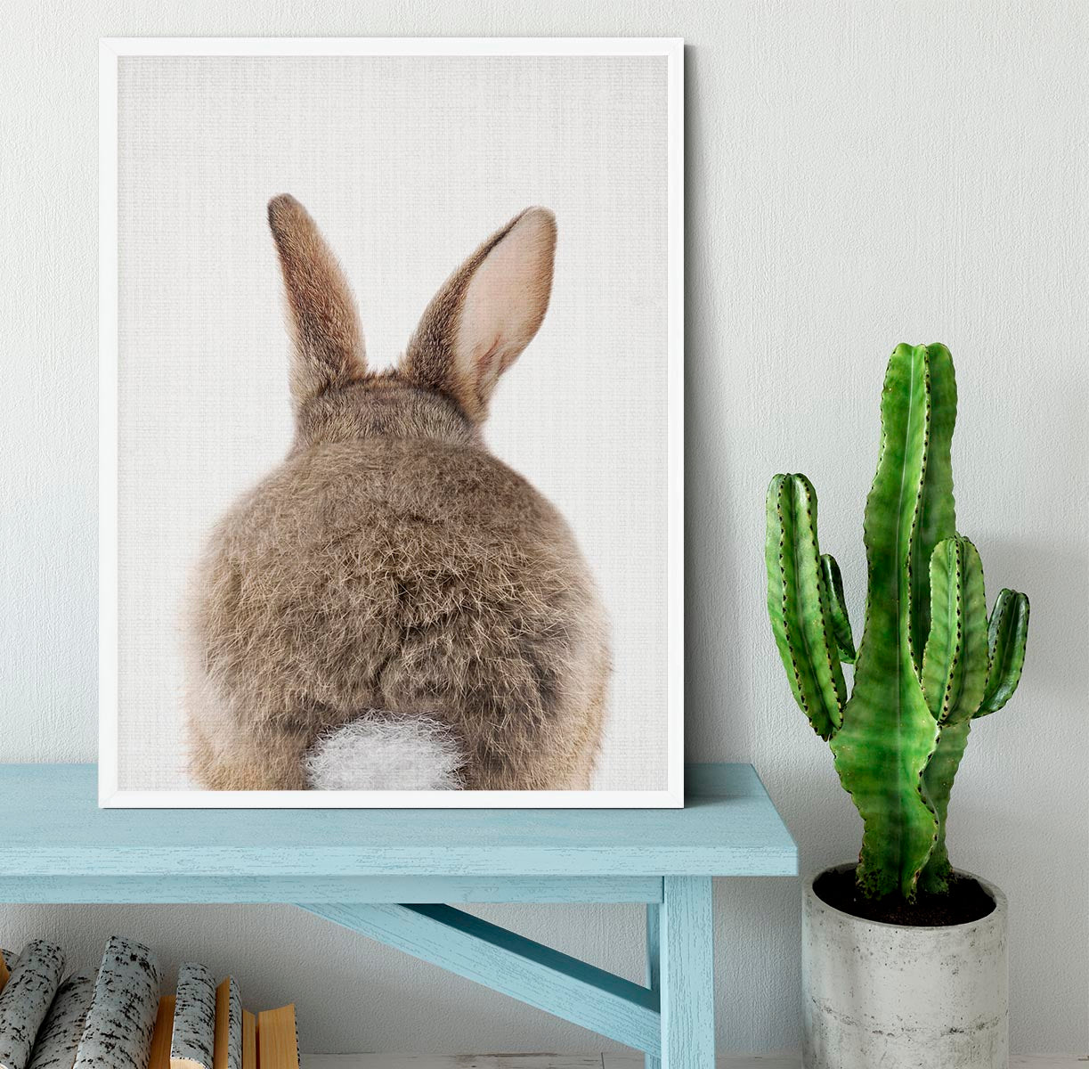 Peekaboo Bunny Tail Framed Print - 1x -6