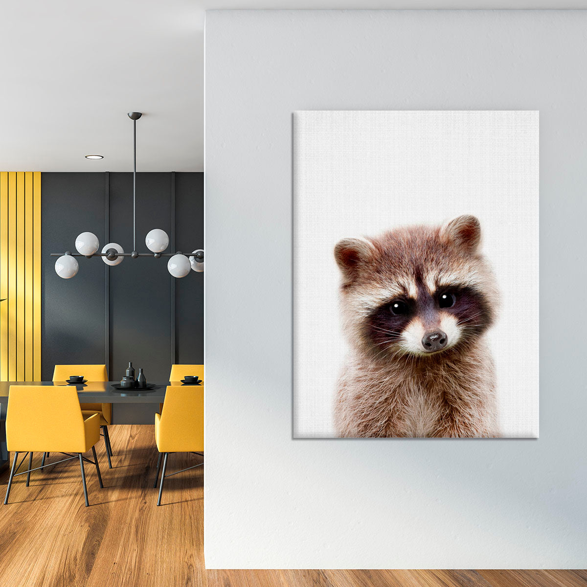 Peekaboo Raccoon Canvas Print or Poster - 1x - 4
