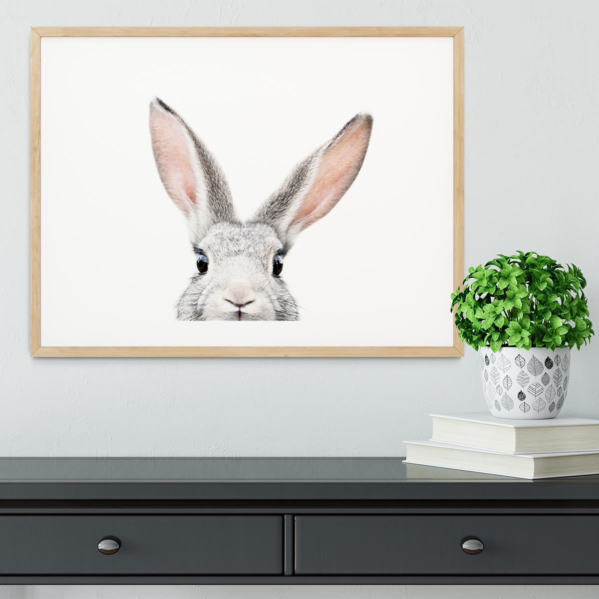 Peeking Bunny Framed Print - 1x - 3