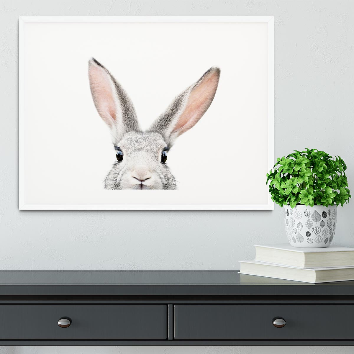 Peeking Bunny Framed Print - 1x - 5