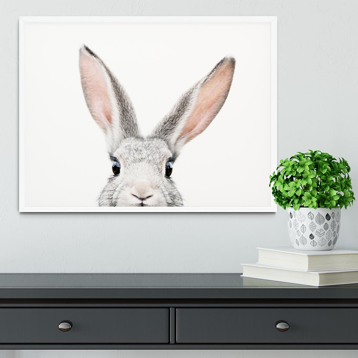 Peeking Bunny Framed Print - 1x -6