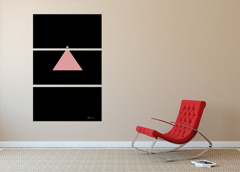 Pink Triangle 3 Split Panel Canvas Print - 1x - 2