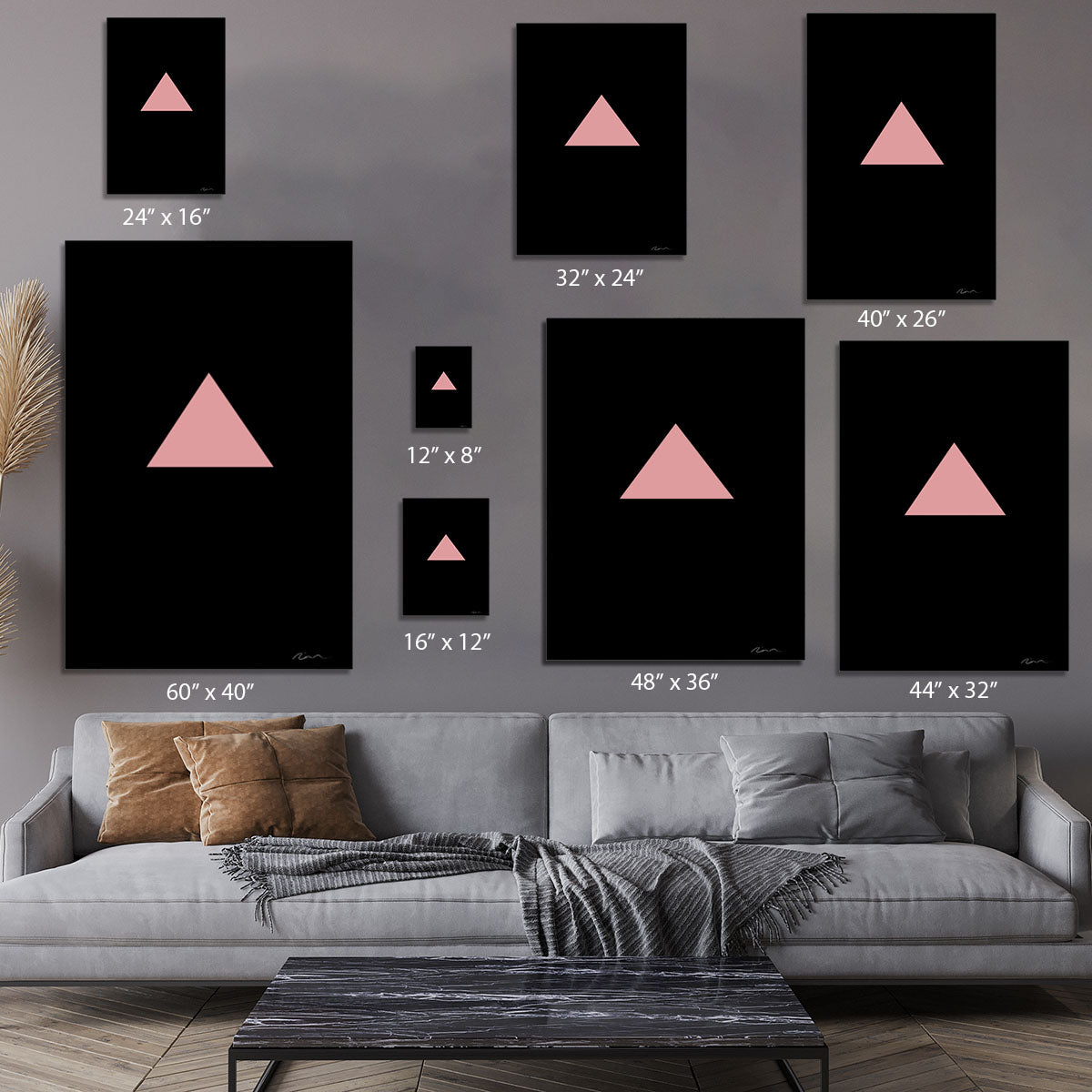 Pink Triangle Canvas Print or Poster - 1x - 7