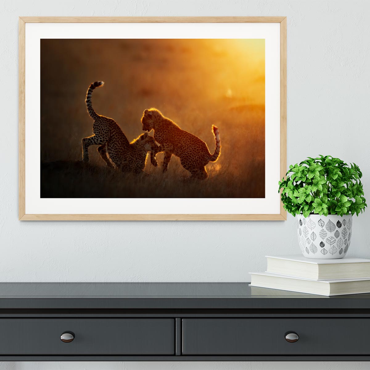 Playing at sunrise Framed Print - 1x - 3