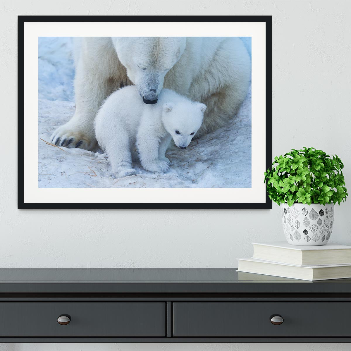 Polar bear Mother Framed Print - 1x - 1