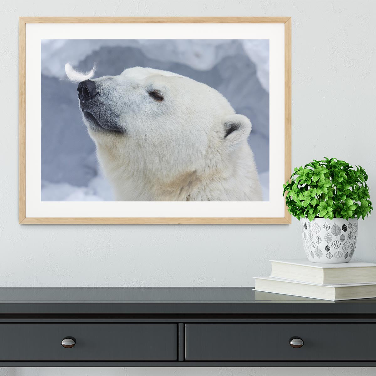 Polar bear White Framed Print - 1x - 3