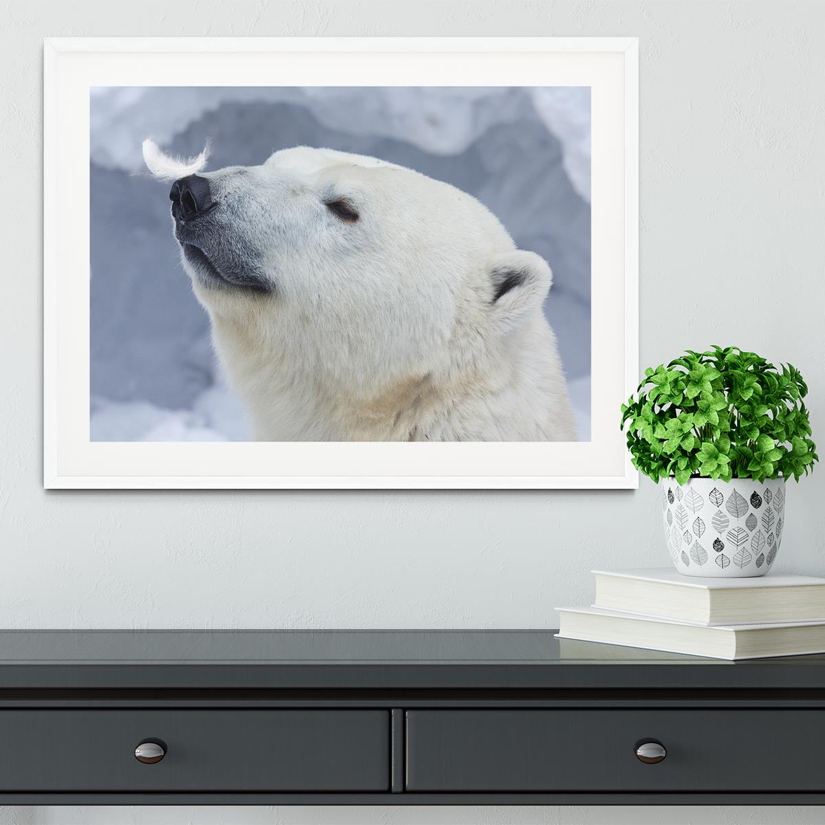 Polar bear White Framed Print - 1x - 5