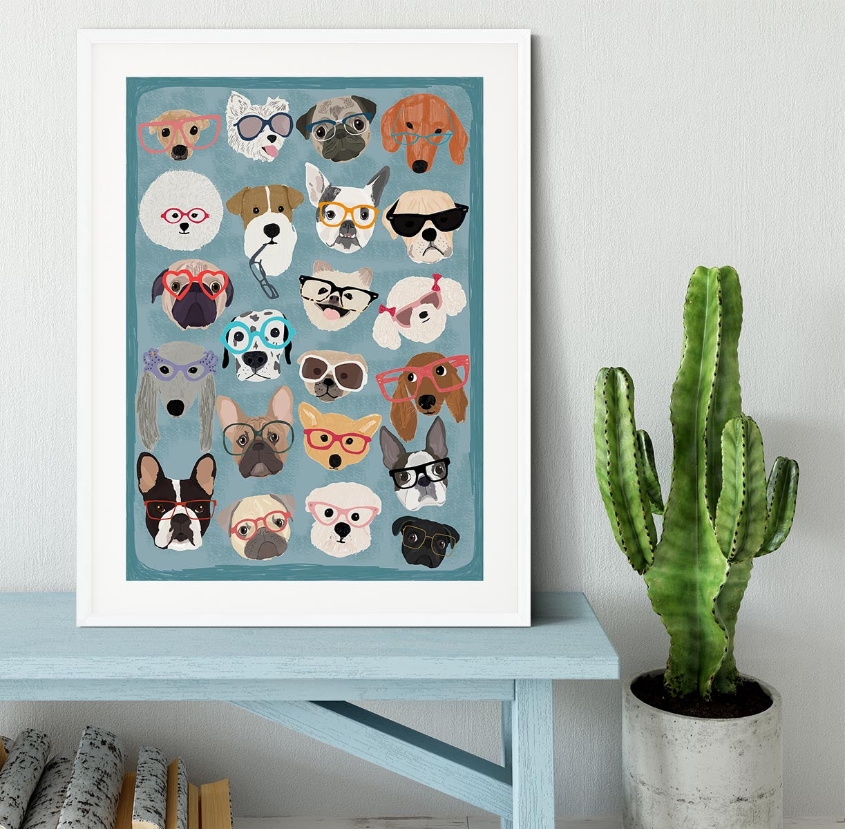 Puzzle Dogs In Glasses Framed Print - 1x - 5