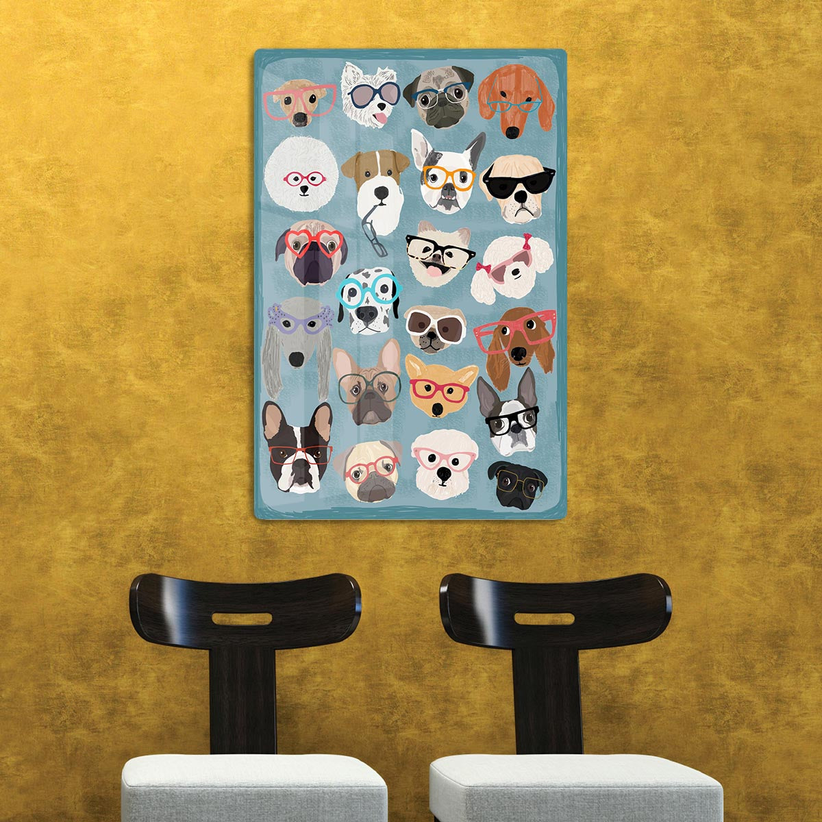 Puzzle Dogs In Glasses Acrylic Block - 1x - 2