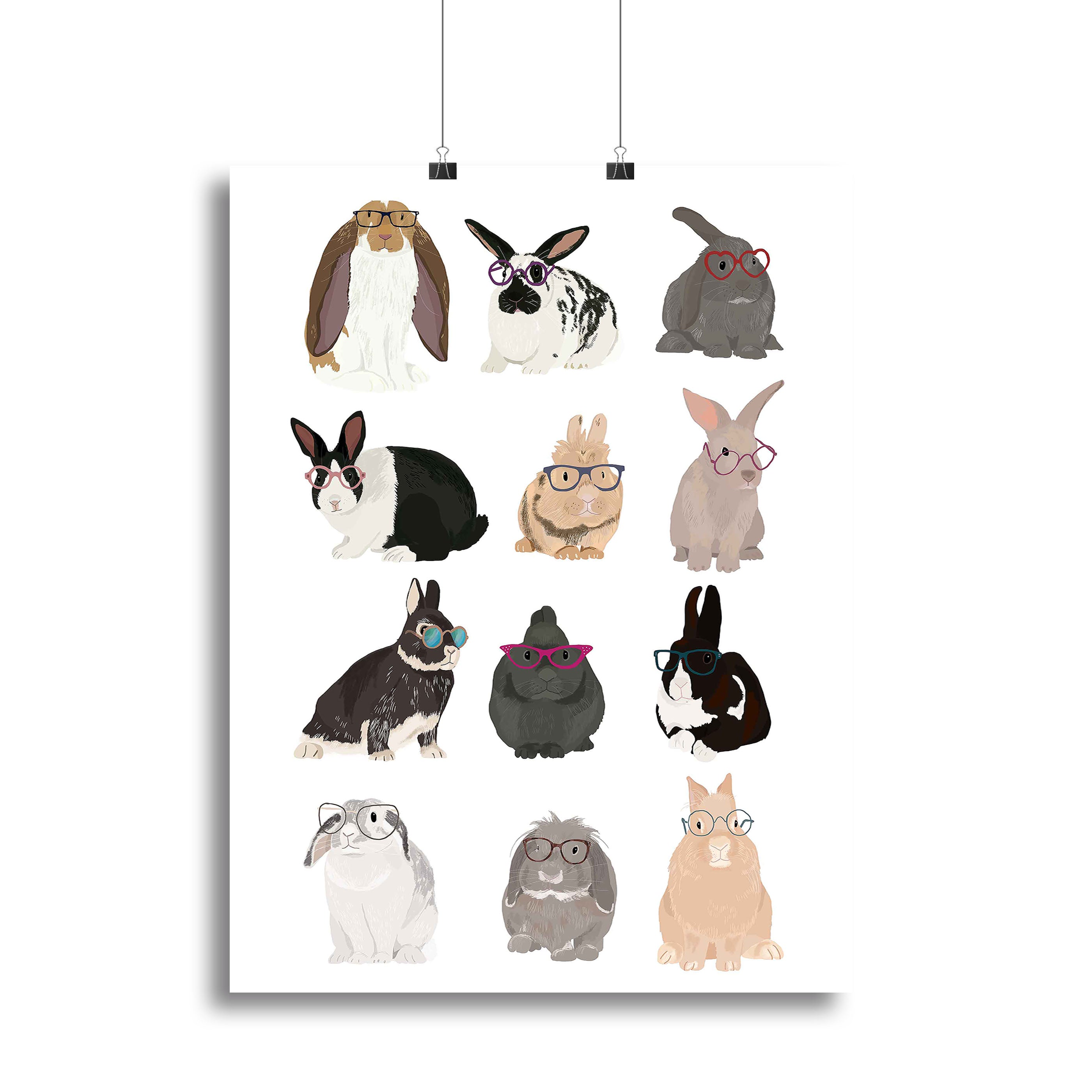 Rabbit Family Canvas Print or Poster - 1x - 2