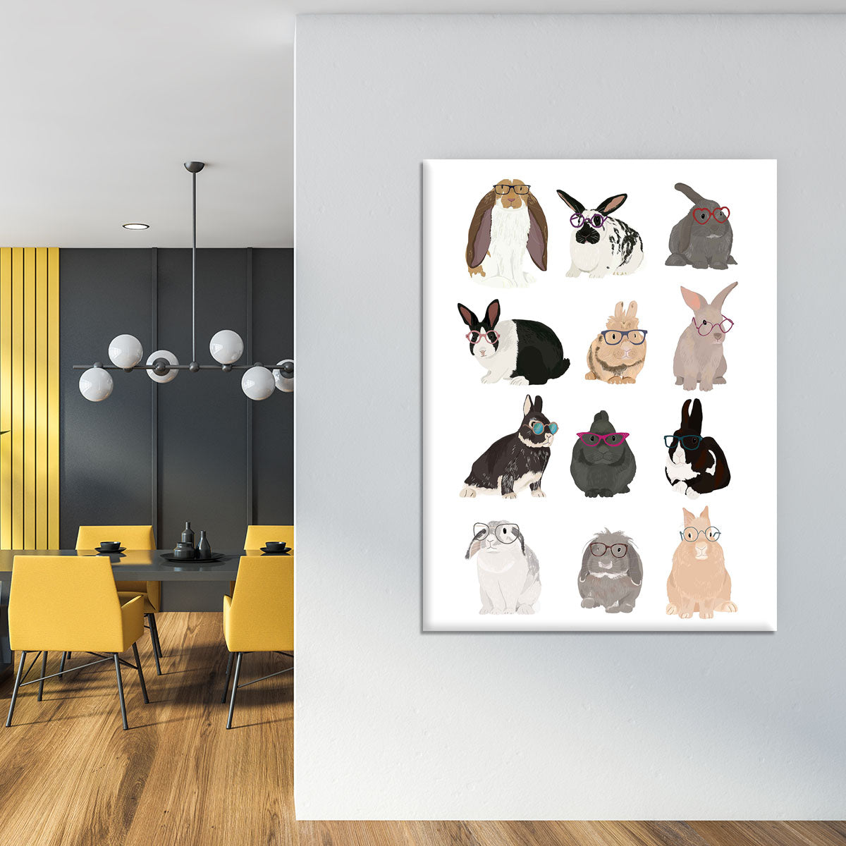 Rabbit Family Canvas Print or Poster - 1x - 4