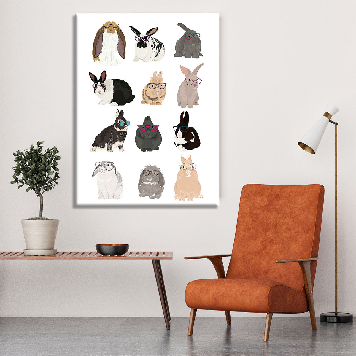 Rabbit Family Canvas Print or Poster - 1x - 6