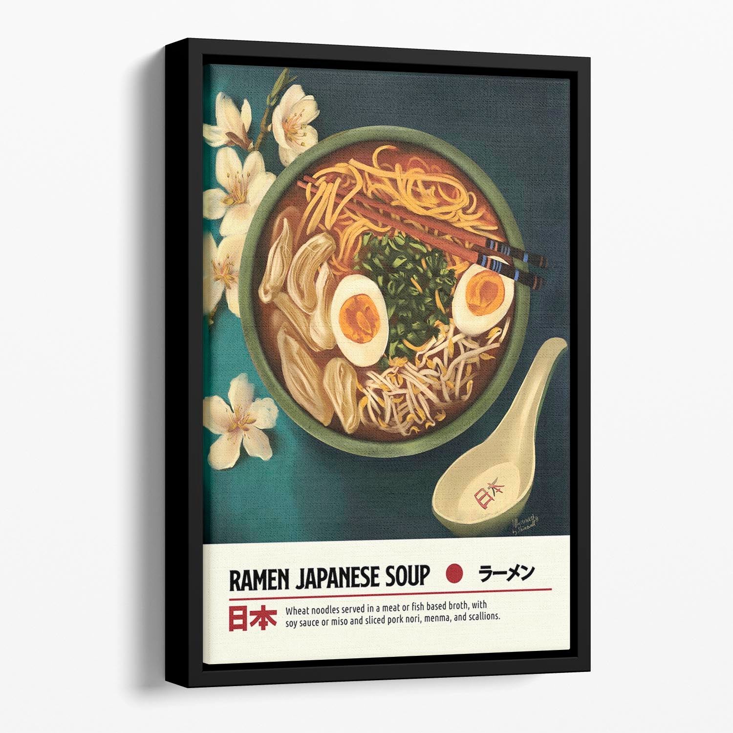 Ramen Floating Framed Canvas - Canvas Art Rocks - 1