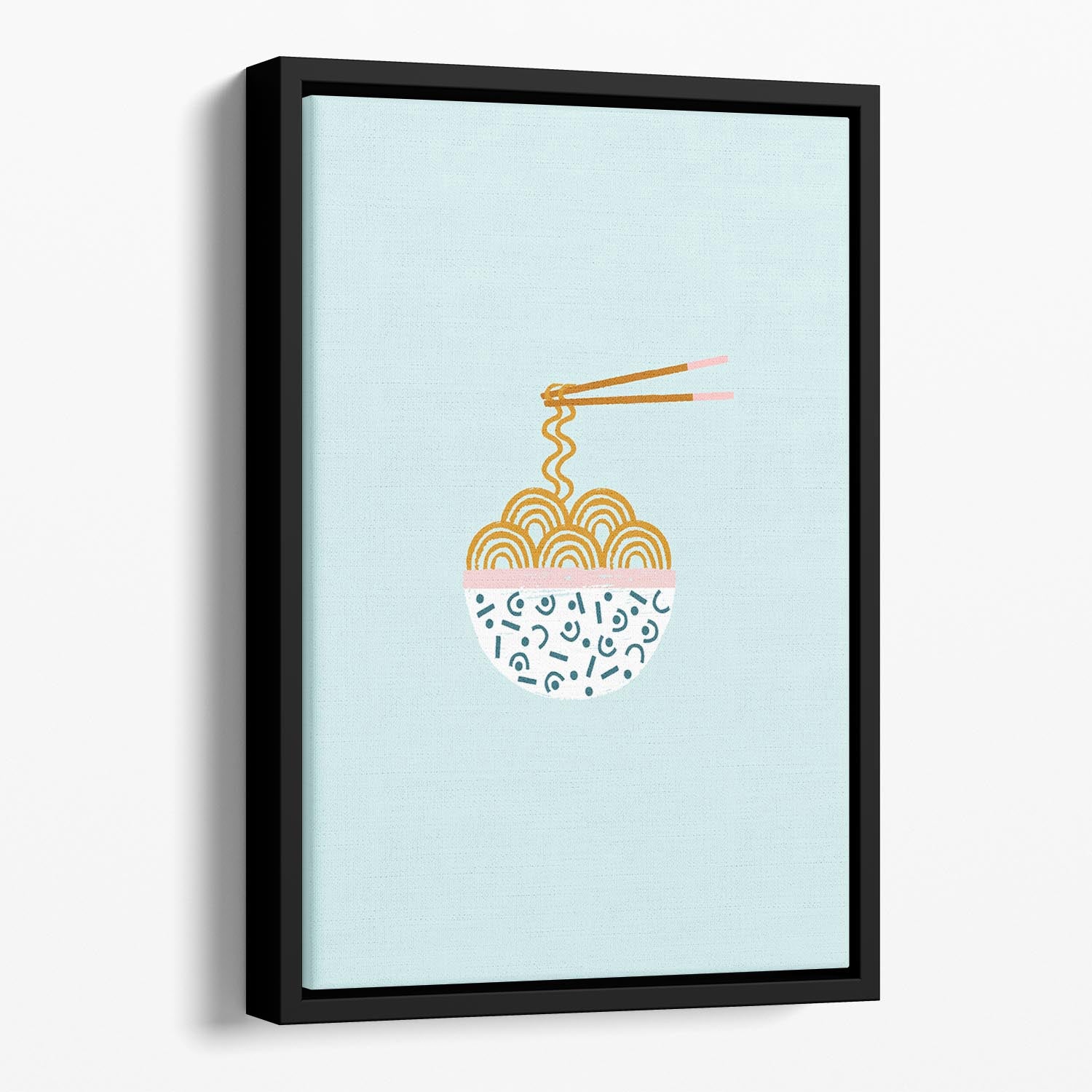 Ramen Vector Art Floating Framed Canvas - Canvas Art Rocks - 1