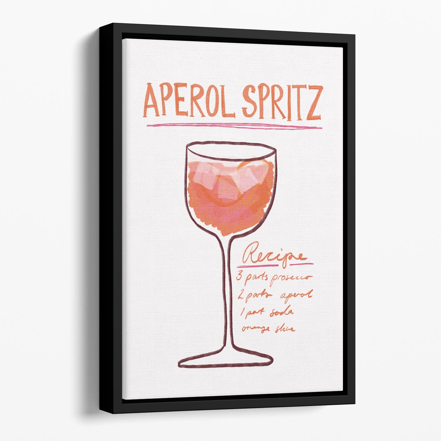 Recipe Aperol Spritz Floating Framed Canvas - Canvas Art Rocks - 1