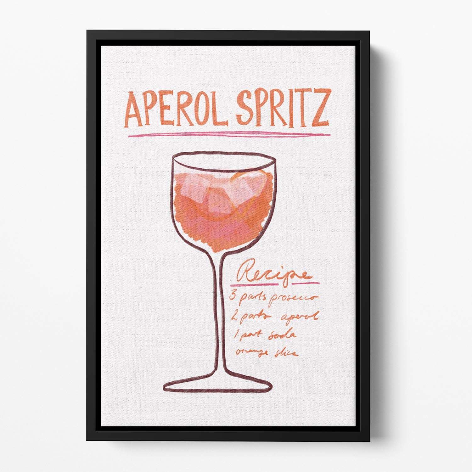 Recipe Aperol Spritz Floating Framed Canvas - Canvas Art Rocks - 2