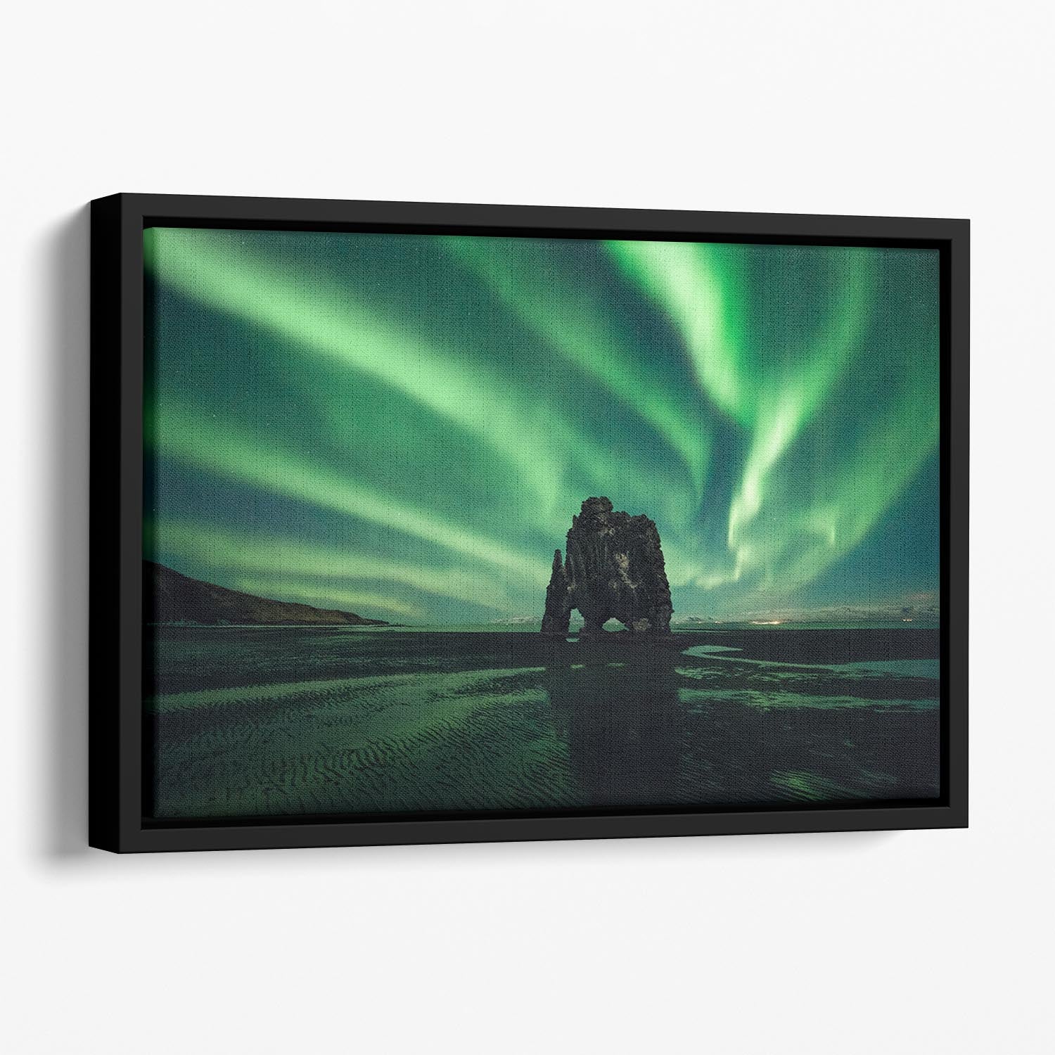 Rhino Silhouette Floating Framed Canvas - Canvas Art Rocks - 1