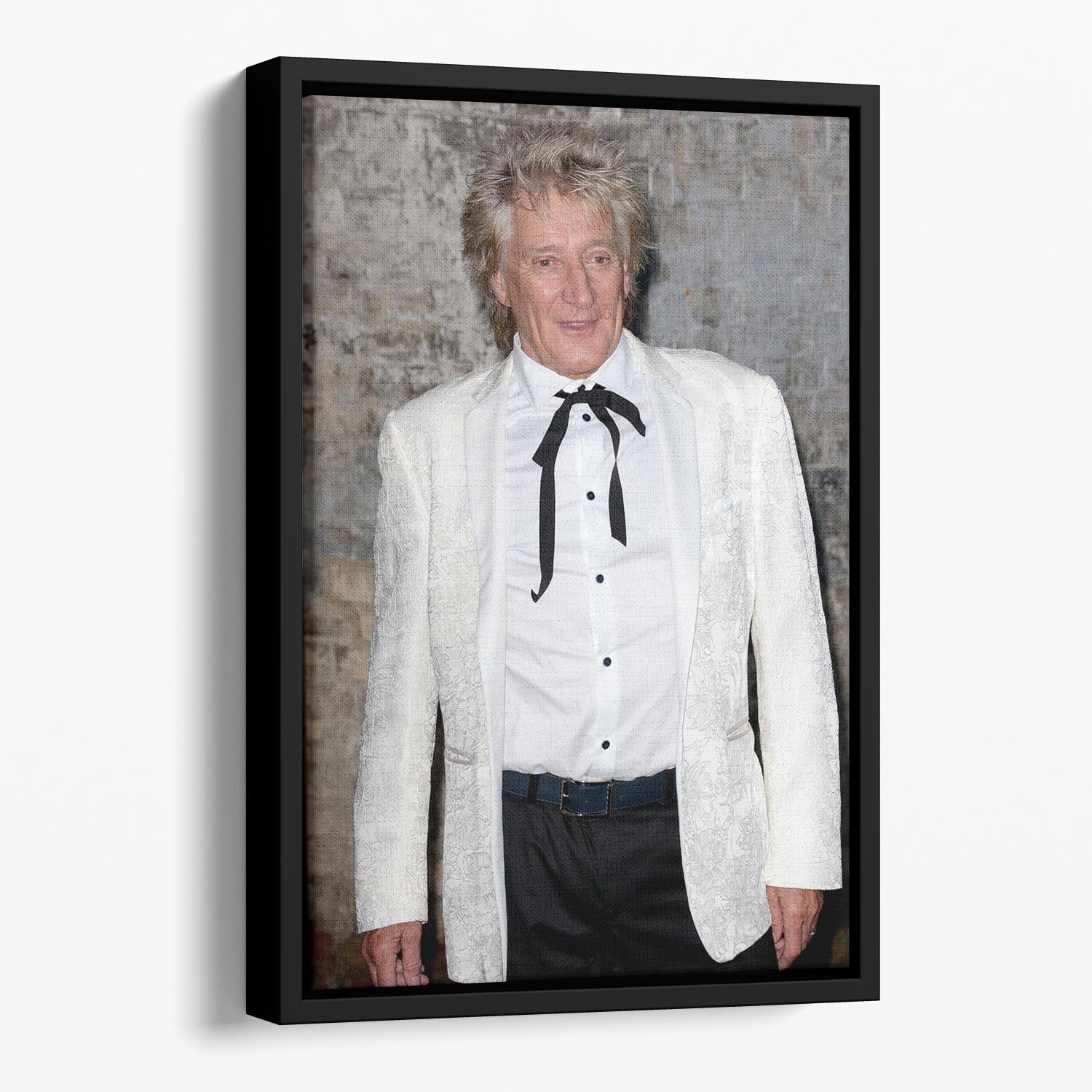 Rod Stewart in 2023 Floating Framed Canvas - Canvas Art Rocks - 1