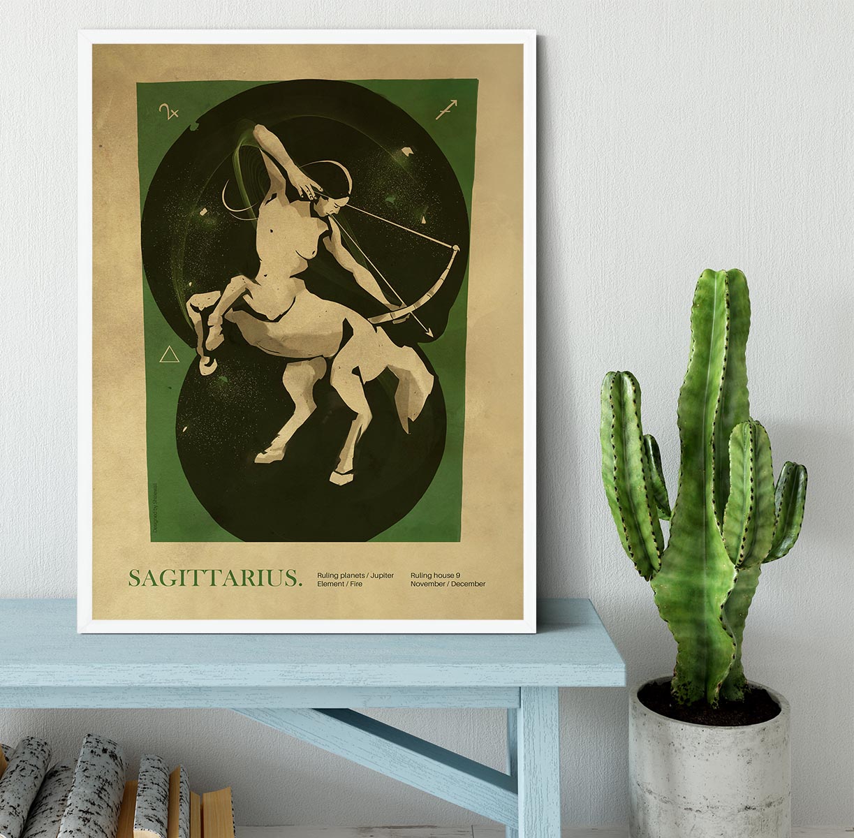 Sagittarius Celestial Light Art Framed Print - Canvas Art Rocks -6