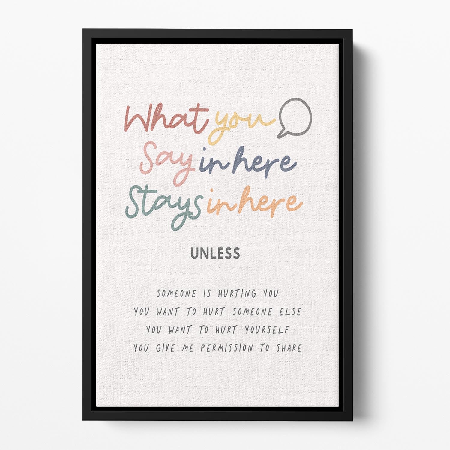 Say Here Stays Here Floating Framed Canvas - Canvas Art Rocks - 2