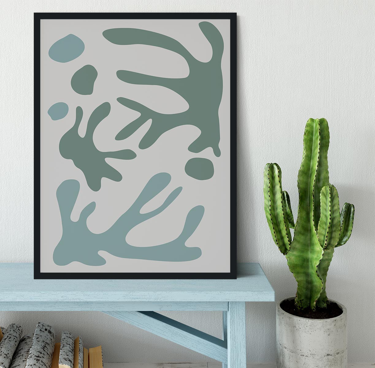 Seaweed Teal No 1 Framed Print - 1x - 2