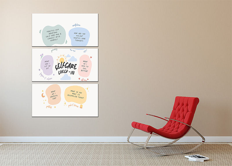 Self Care Checkin 3 Split Panel Canvas Print - Canvas Art Rocks - 2