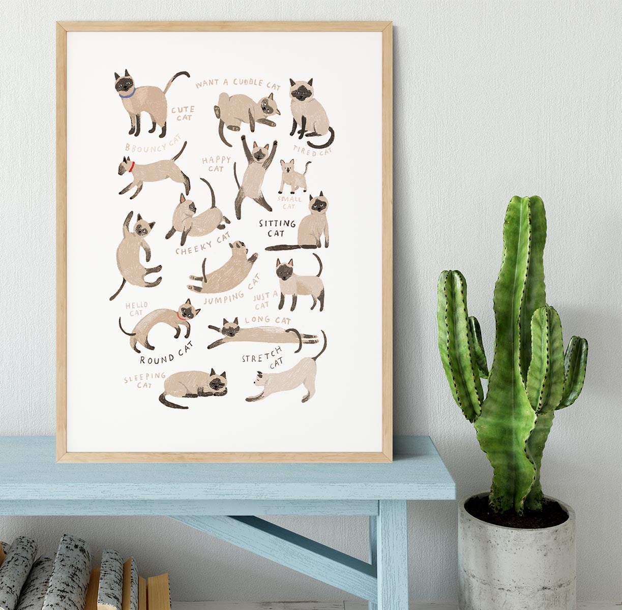 Siamese Cat Print Framed Print - 1x - 3