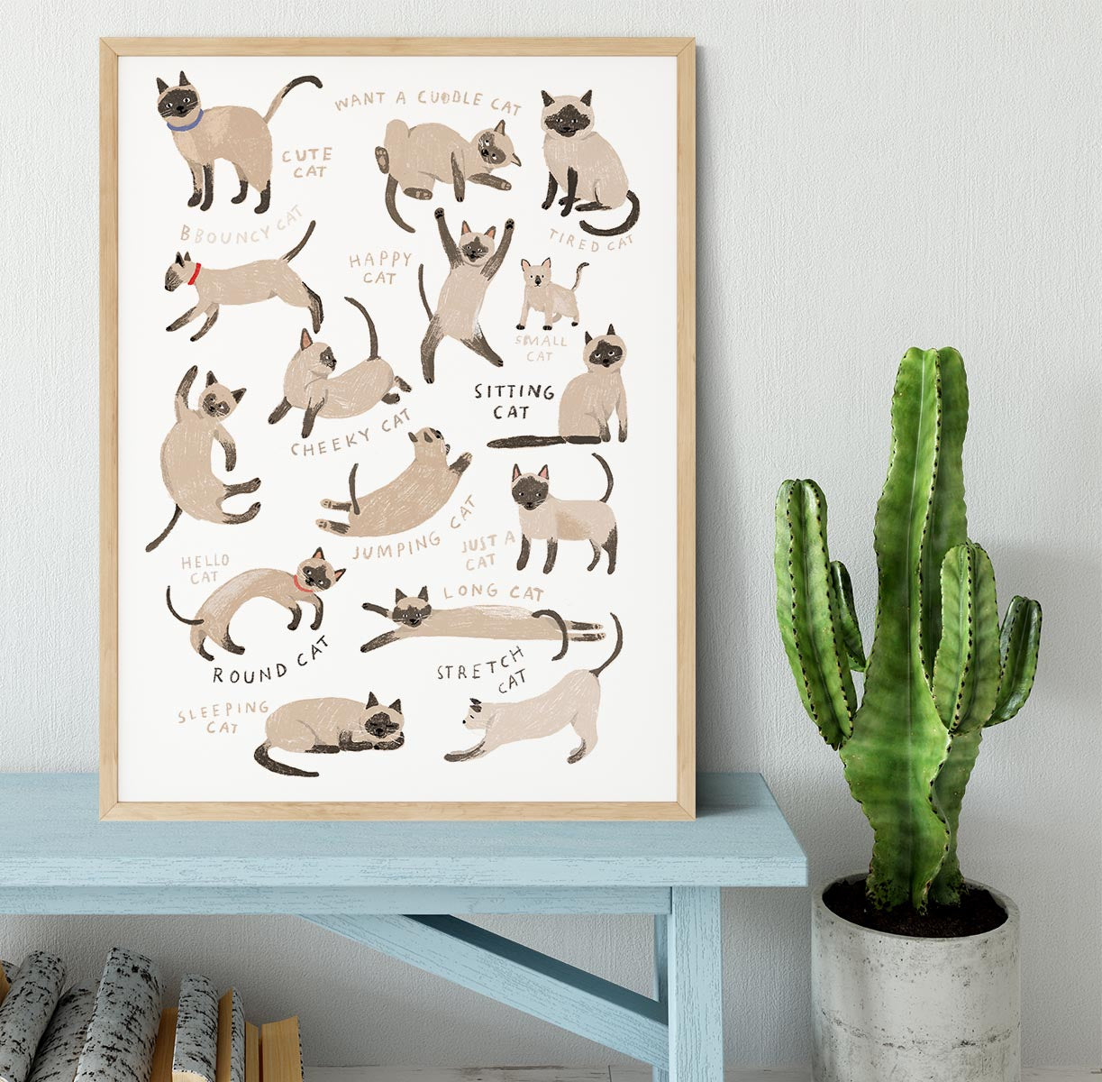 Siamese Cat Print Framed Print - 1x - 4