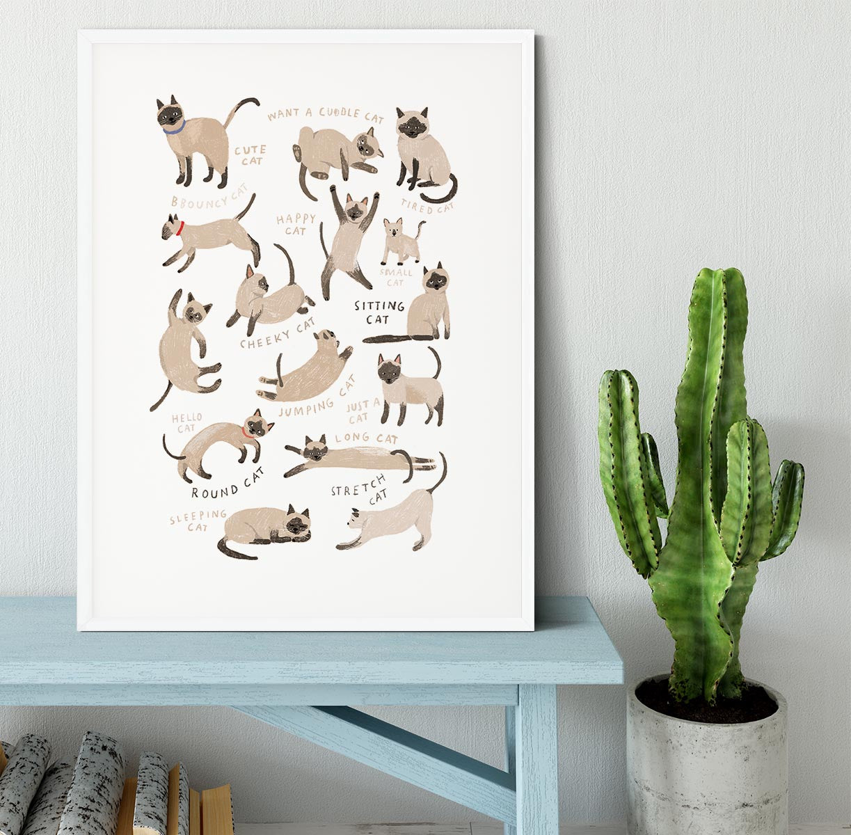 Siamese Cat Print Framed Print - 1x - 5