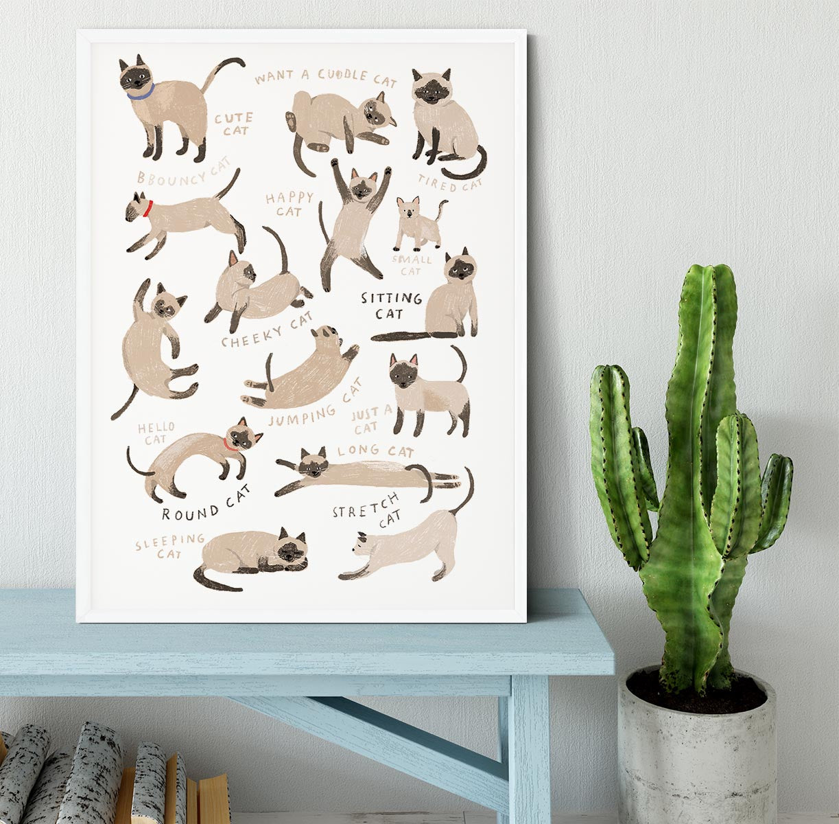 Siamese Cat Print Framed Print - 1x -6