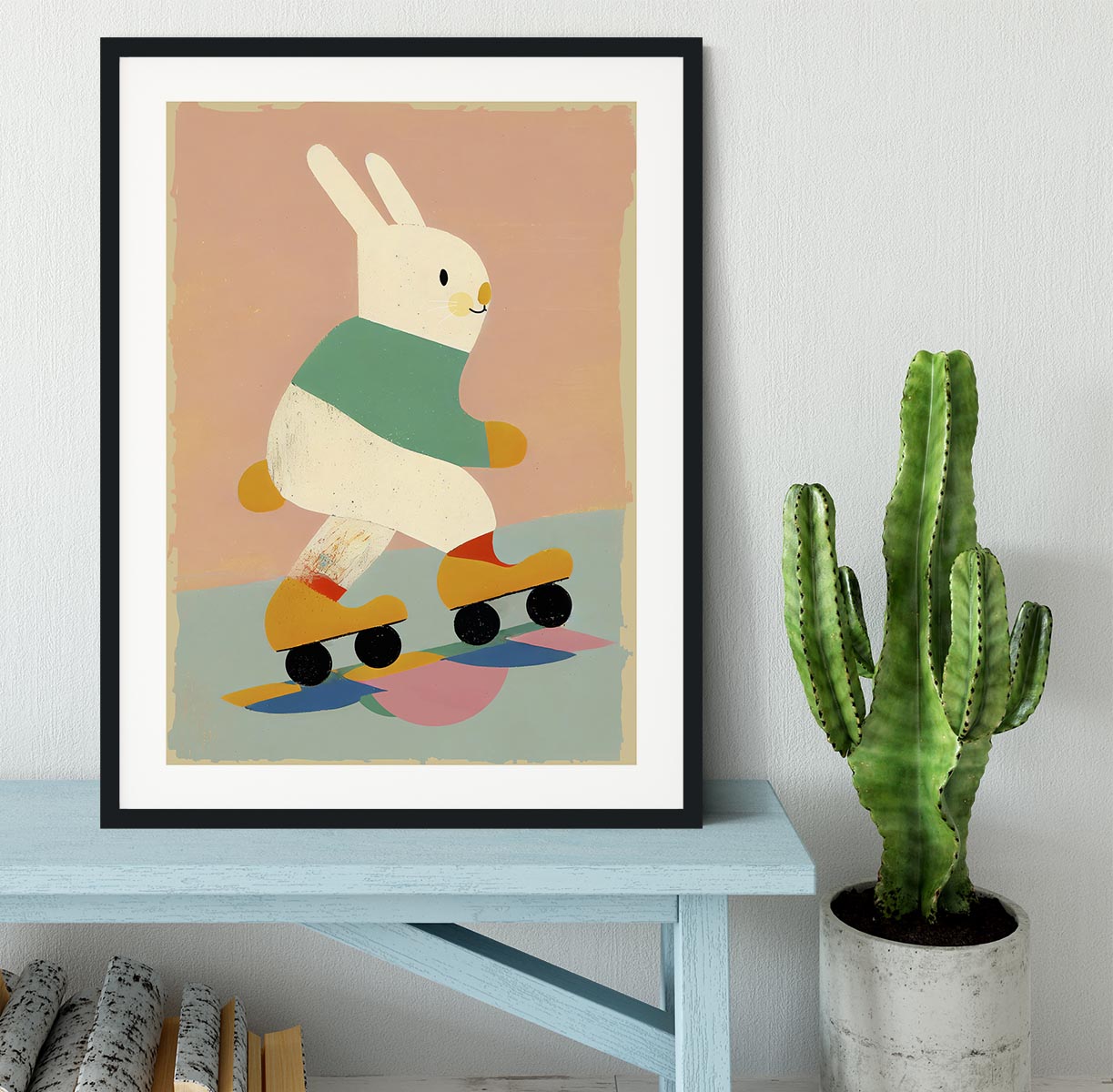 Skating Bunny Framed Print - 1x - 1