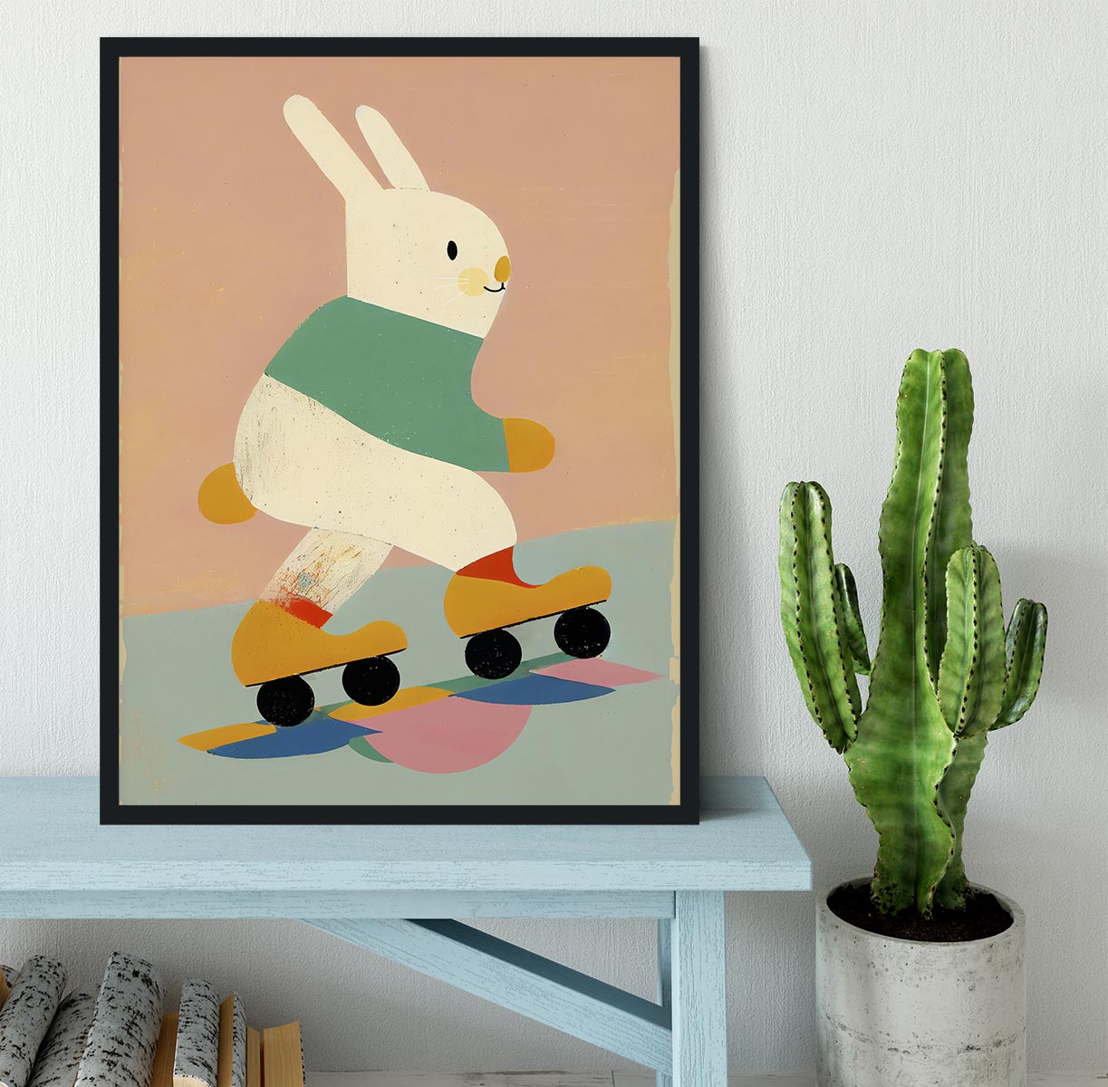 Skating Bunny Framed Print - 1x - 2