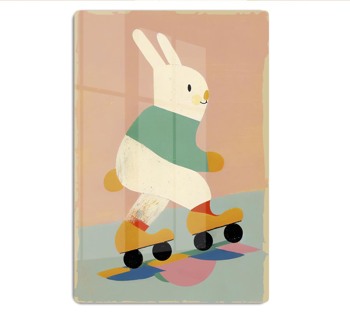 Skating Bunny Acrylic Block - 1x - 1