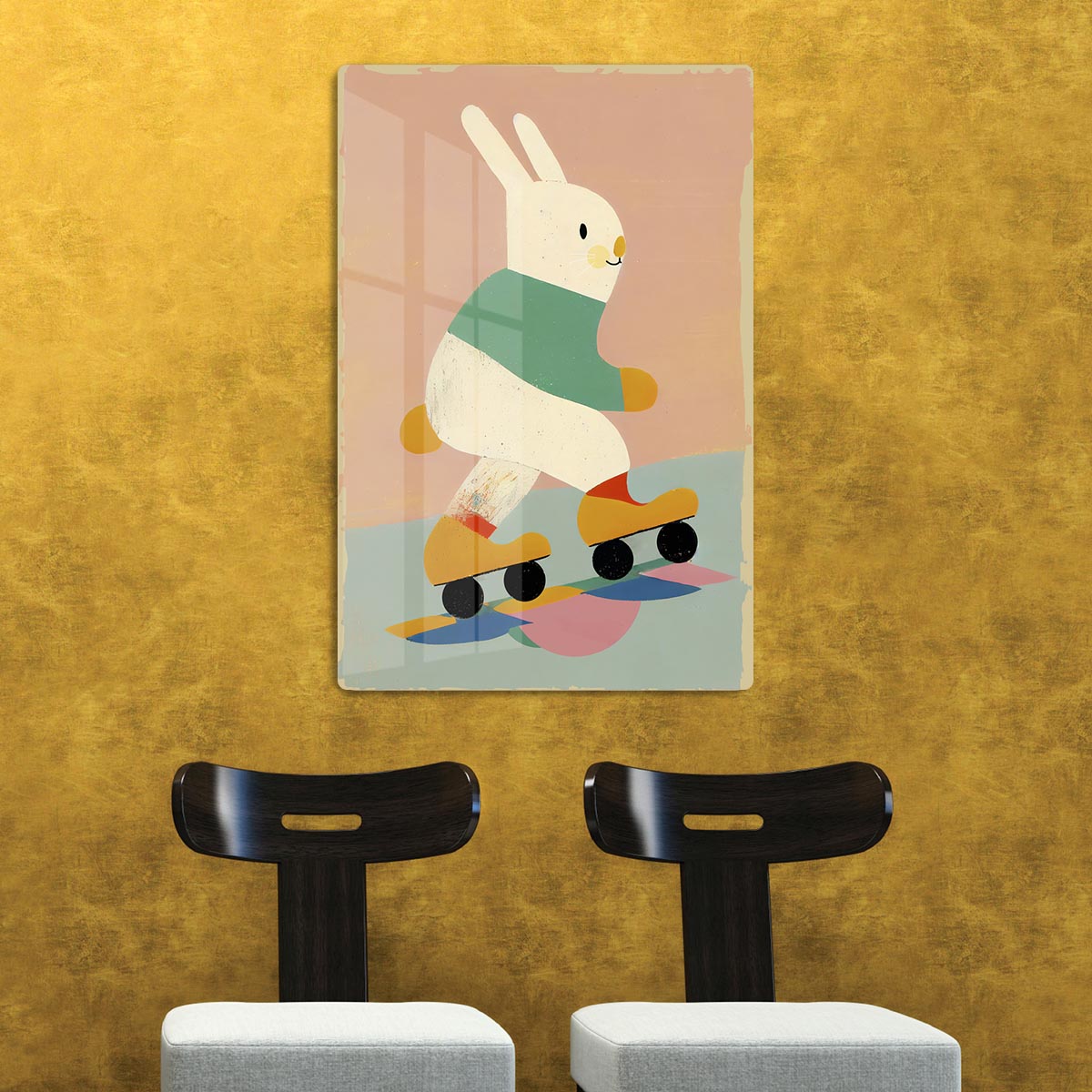 Skating Bunny Acrylic Block - 1x - 2