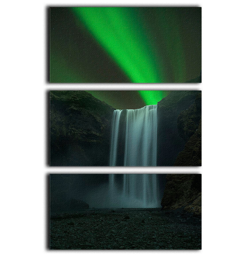 Skogafoss 3 Split Panel Canvas Print - Canvas Art Rocks - 1