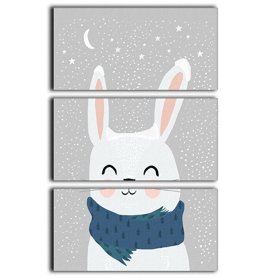 Snow Bunny 3 Split Panel Canvas Print - 1x - 1