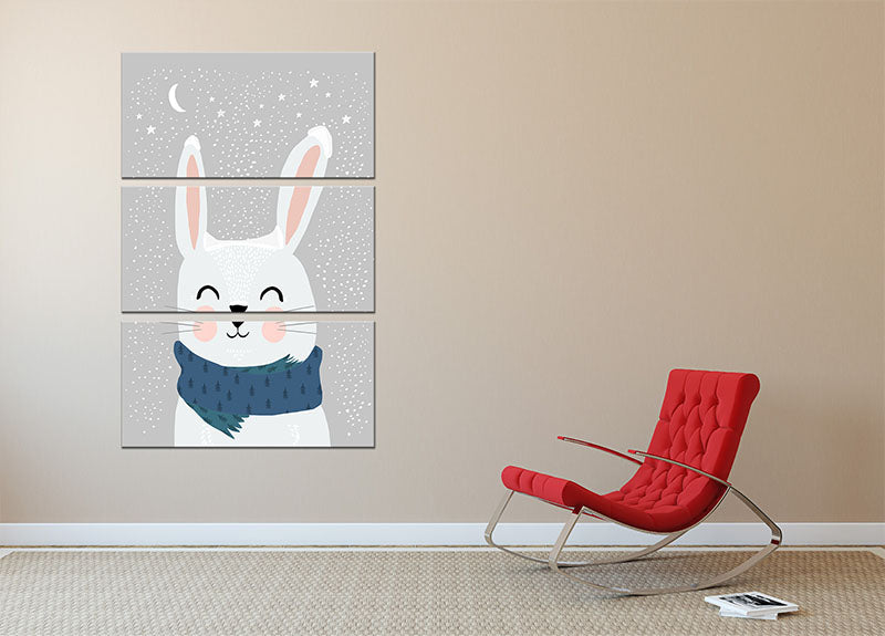 Snow Bunny 3 Split Panel Canvas Print - 1x - 2