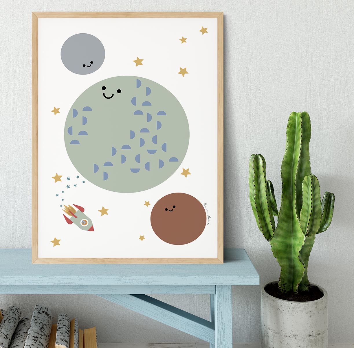 Solar Earth Moon Framed Print - 1x - 4