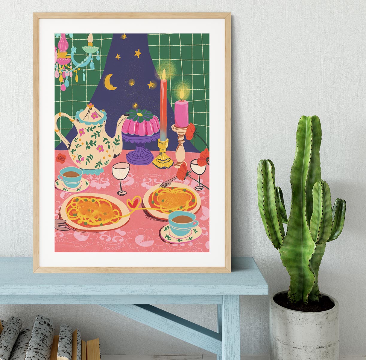 Spaghetti date Framed Print - Canvas Art Rocks - 3