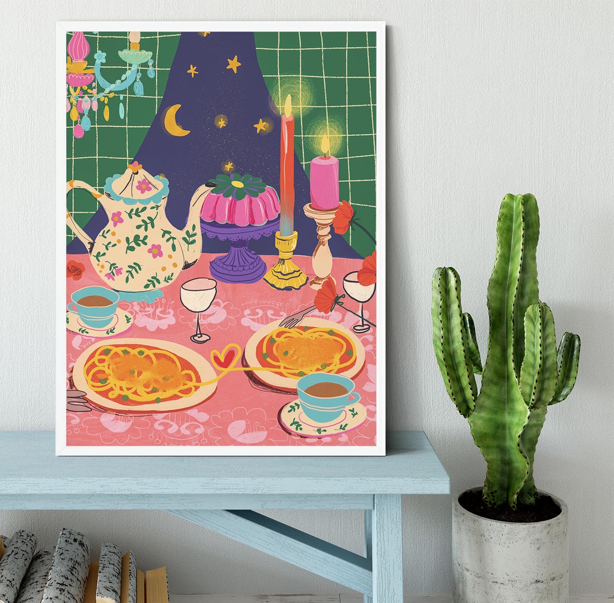 Spaghetti date Framed Print - Canvas Art Rocks -6