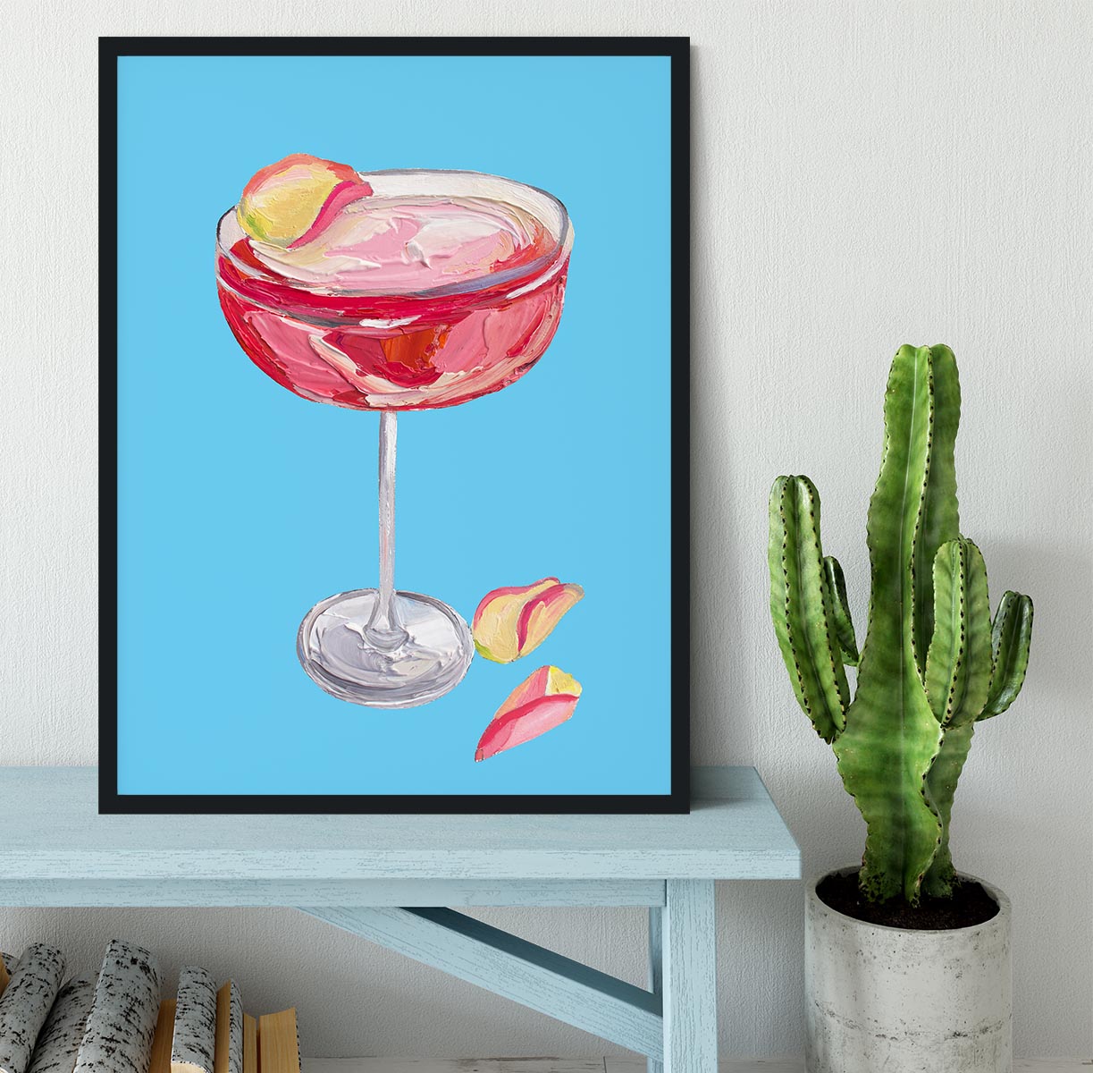 Sparkling Rose Gin Cocktail Framed Print - Canvas Art Rocks - 2